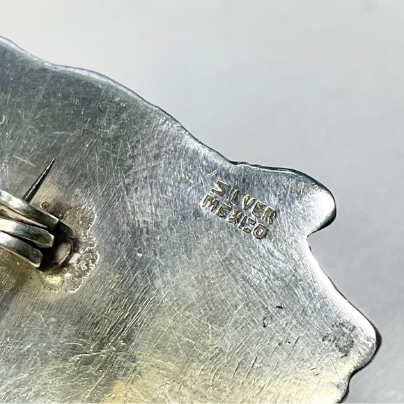 Vintage Sterling Silver Turquoise Mexican Flamenco Dancer Brooch - Picture 5 of 5